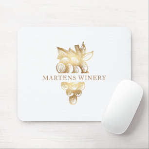 winery wine business gold grapes monogram mouse mat