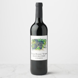 *~* Winery Wine Cellar Grape Cluster Vineyard AR21 Wine Label