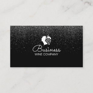 Winery Wine Company Confetti Modern Black Business Card