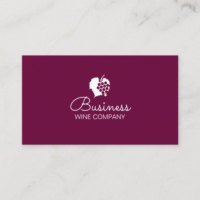 Winery Wine Company Plain Business Card (Front)