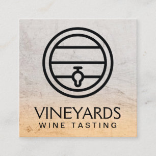 Winery    Wine Tasting   Barrel Square Business Card