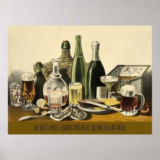 Wines, Liquors and Beer Poster (Front)
