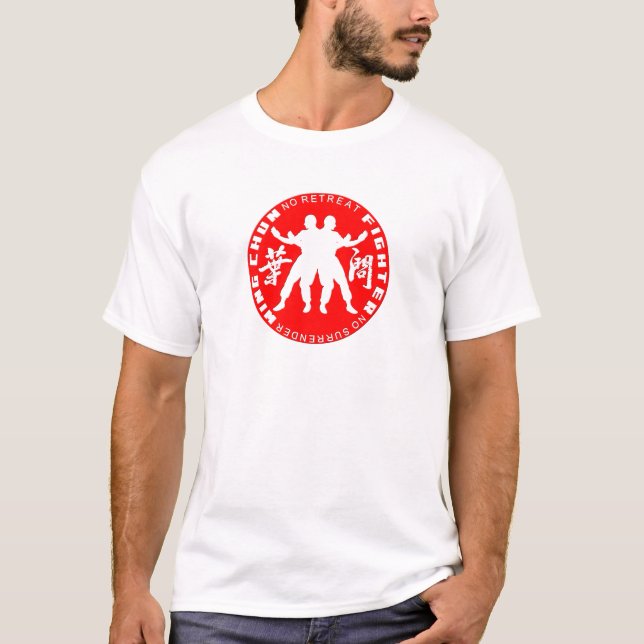 Wing Chun Fighter Emblem (Ip Man Linage) Red T-Shirt (Front)