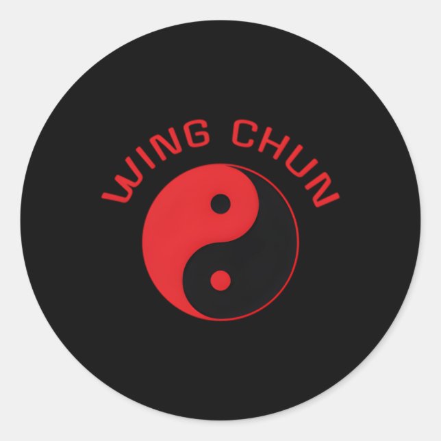 Wing Chun Kung Fu Classic Round Sticker (Front)