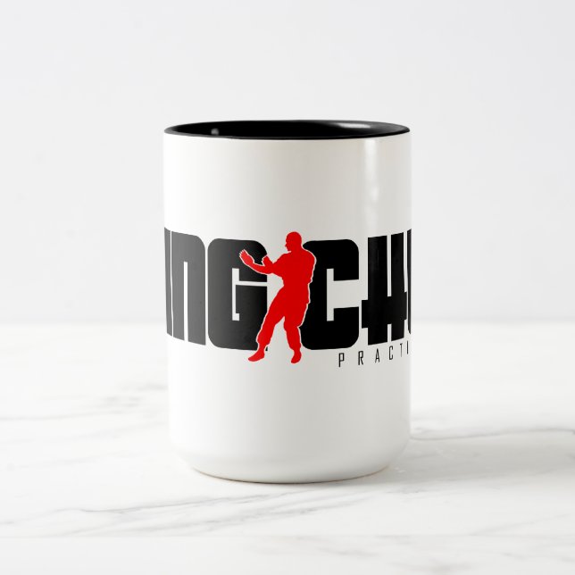 Wing Chun Practitioner Two-Tone Coffee Mug (Center)