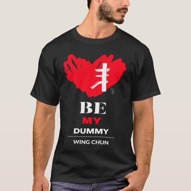 Wing Chun wooden dummy Valentine distressed graphi T-Shirt (Front)