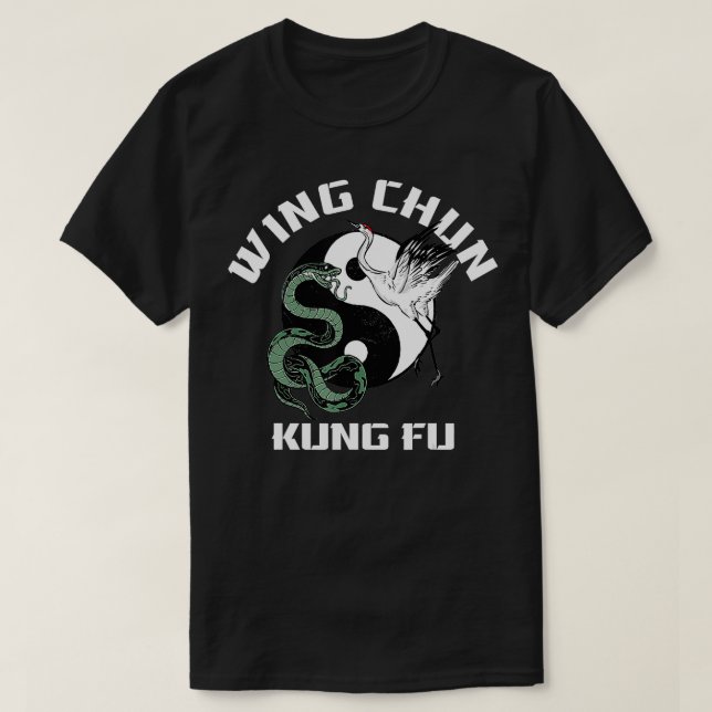 Wing Chun Yin Yang Crane Snake  T-Shirt (Design Front)