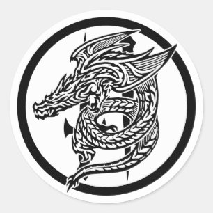 Wing Dragon Classic Round Sticker