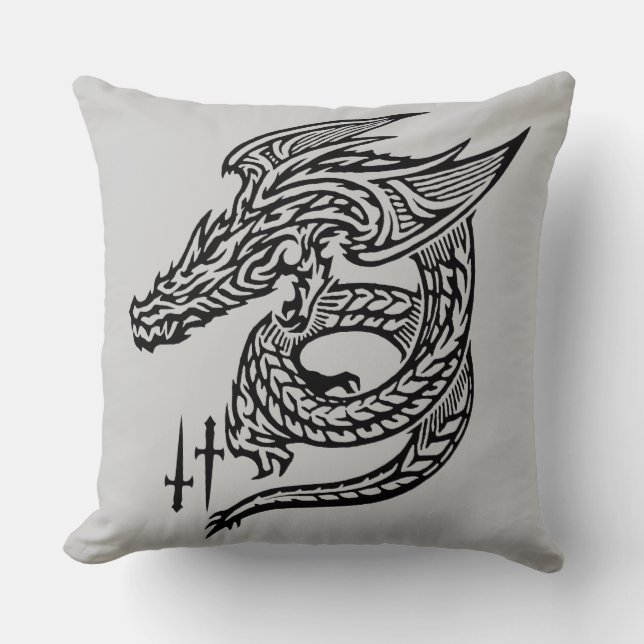 Wing Dragon Grade A Cotton Throw Pillow 20x20 (Front)