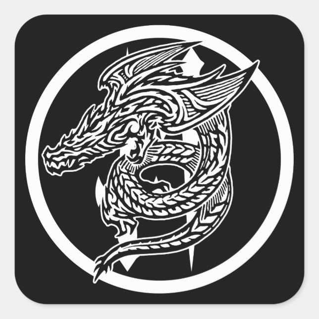 Wing Dragon Square Stickers (Front)