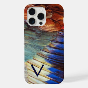 WING FEATHERS OF AN EUROPEAN ROLLER MONOGRAM iPhone 15 PRO MAX CASE