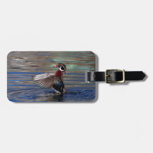 Wing Flapping Wood Duck Luggage Tag