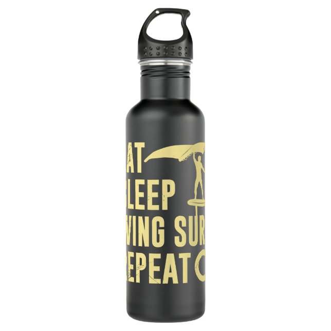 Wing Foil Eat Sleep Wing Surf Repeat Wing Foiler P 710 Ml Water Bottle (Front)