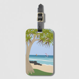 Wing Foil Surf Pandanus Tree at the Beach Luggage Tag