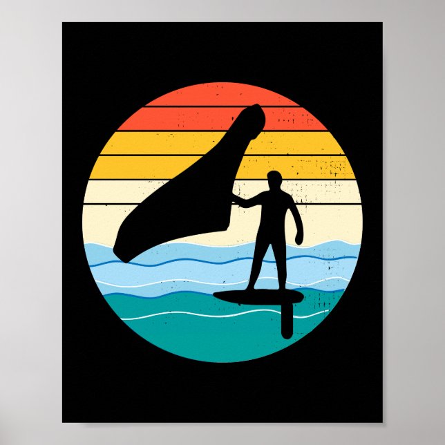Wing Foiling Hydrofoil Surfing Surf Water Sport Poster (Front)