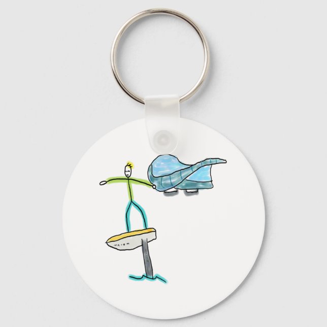 Wing Foiling Stickman Key Ring (Front)