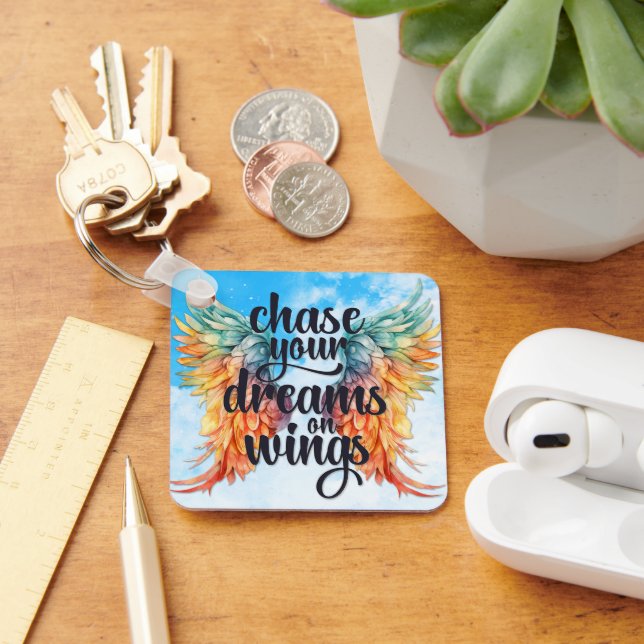 Wing Inspirational Quote Key Ring (Desk)