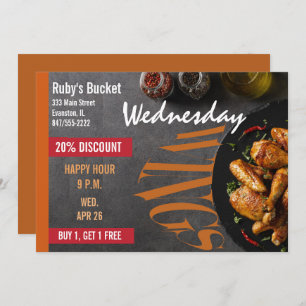 wing night restaurant invitation