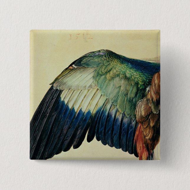 Wing of a Blue Roller, 1512 15 Cm Square Badge (Front)