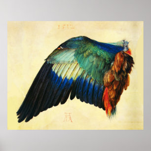WING OF AN EUROPEAN ROLLER Durer Poster