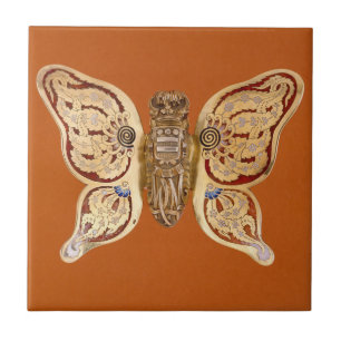 Wing of Elegance: Butterfly's Grace Antique Design Tile