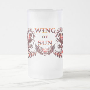 Wing of Sun Beer Glass Frosted Glass Beer Mug