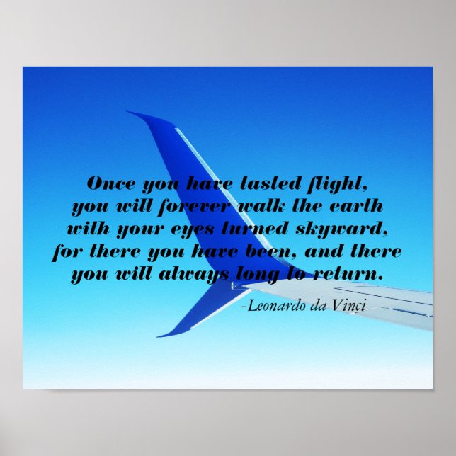 Wing Plane Aeroplane Flight Flying Sky Poster Prin (Front)
