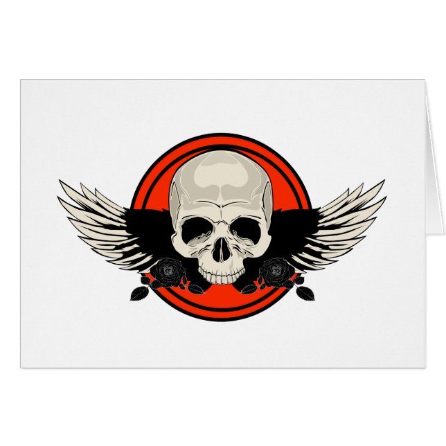 Wing Skull - ORANGE (Front Horizontal)