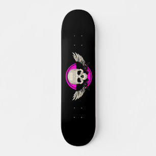 Wing Skull - Pink Skateboard