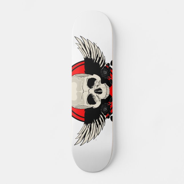 Wing Skull - RED Skateboard (Front)