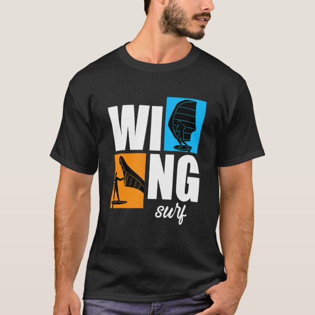 Wing Surf Wingfoil Wingsurf Retro T-Shirt (Front)