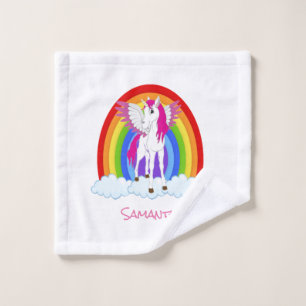 Wing Unicorn Party Rainbow Bath Towel Set