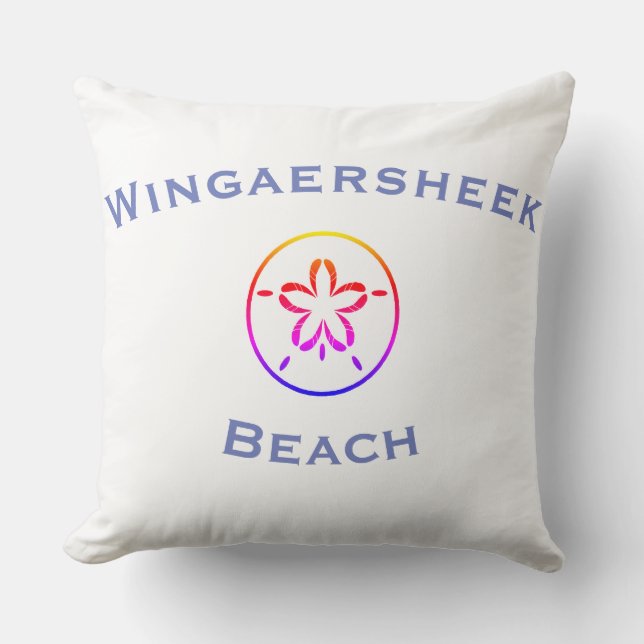 Wingaersheek Beach Longitude/Latitude Throw Pillow (Front)
