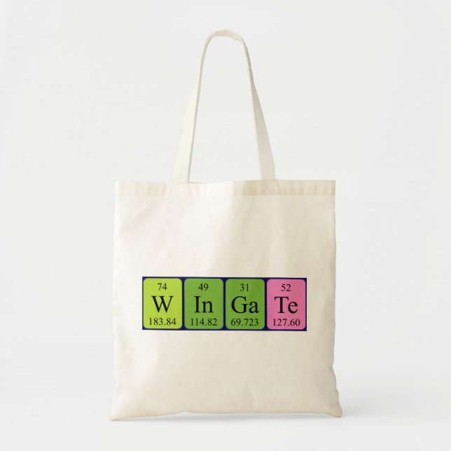 Wingate periodic table name tote bag (Front)