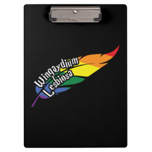 Wingaydium Lesbiosa – Funny LGBTQ+ Magic Pun Clipboard
