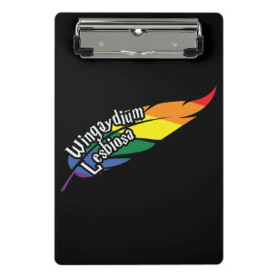 Wingaydium Lesbiosa – Funny LGBTQ+ Magic Pun Mini Clipboard