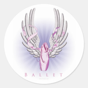 Winged Ballet (Dance) Classic Round Sticker
