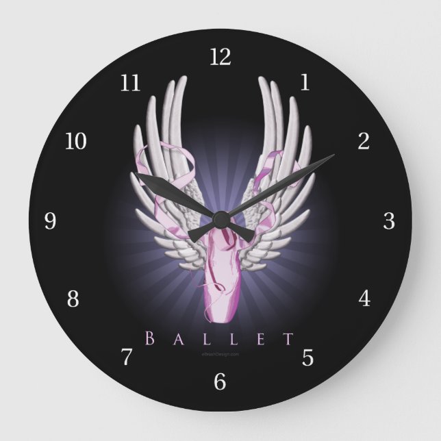 Winged Ballet (Dance) Large Clock (Front)