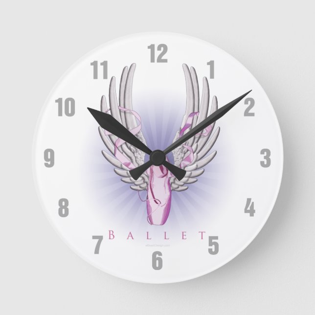 Winged Ballet (Dance) Round Clock (Front)