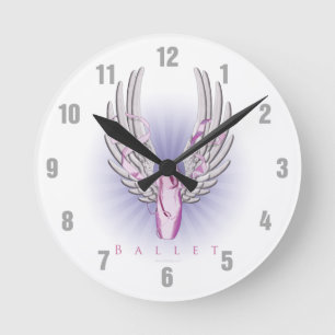 Winged Ballet (Dance) Round Clock