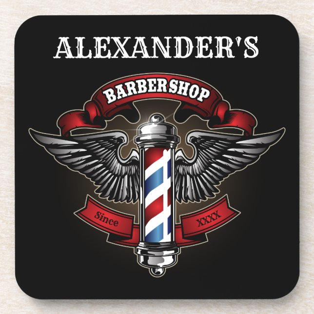 Winged Barber Pole Coaster (Front)