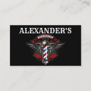 Winged Barber Pole Personalize Business Card