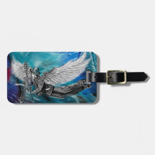 Winged Blue Strings Luggage Tag