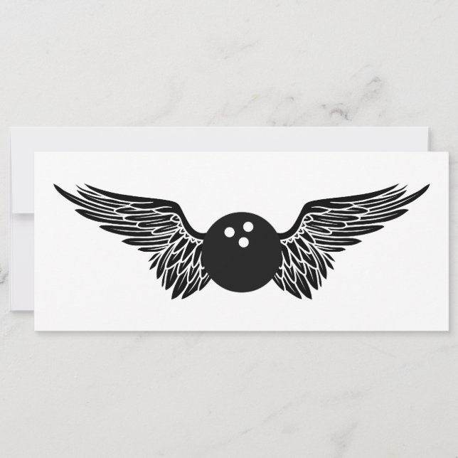 winged bowling ball invitation (Front)