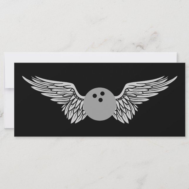 winged bowling ball invitation (Front)
