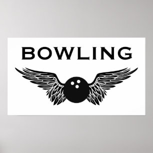 winged bowling poster