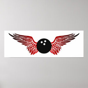 winged bowling poster