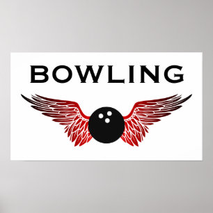 winged bowling poster