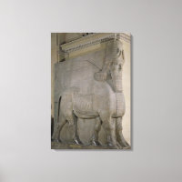Winged bull at a facade of King Sargon II's