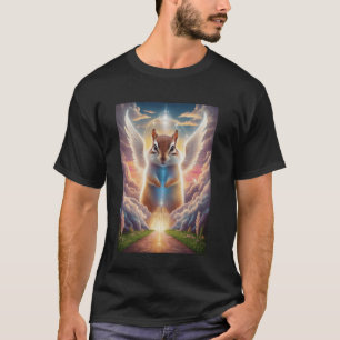 Winged Chipmunk Fantasy Art With Celestial Backdro T-Shirt